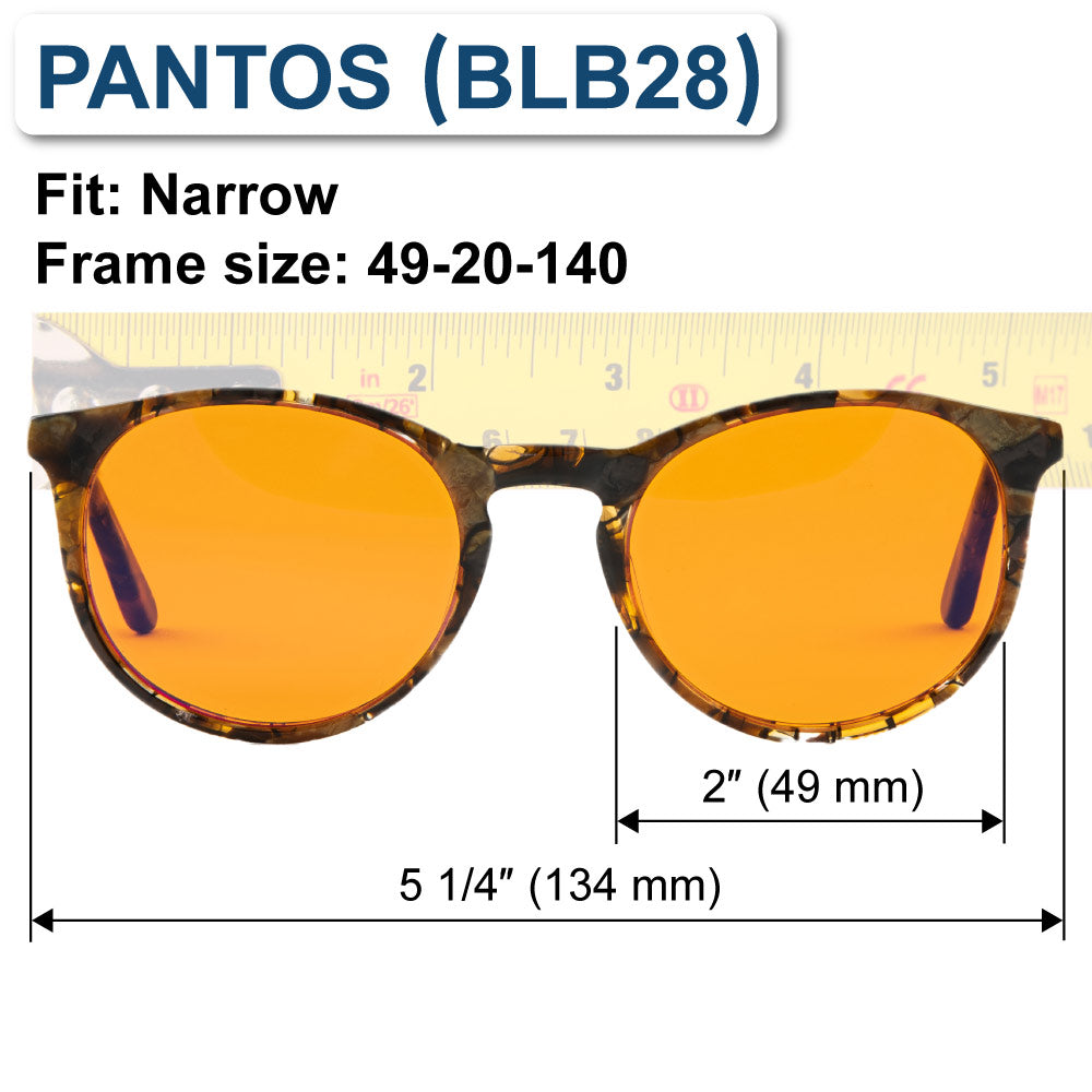 Pantos round orange tinted blue blockers glasses for better sleep