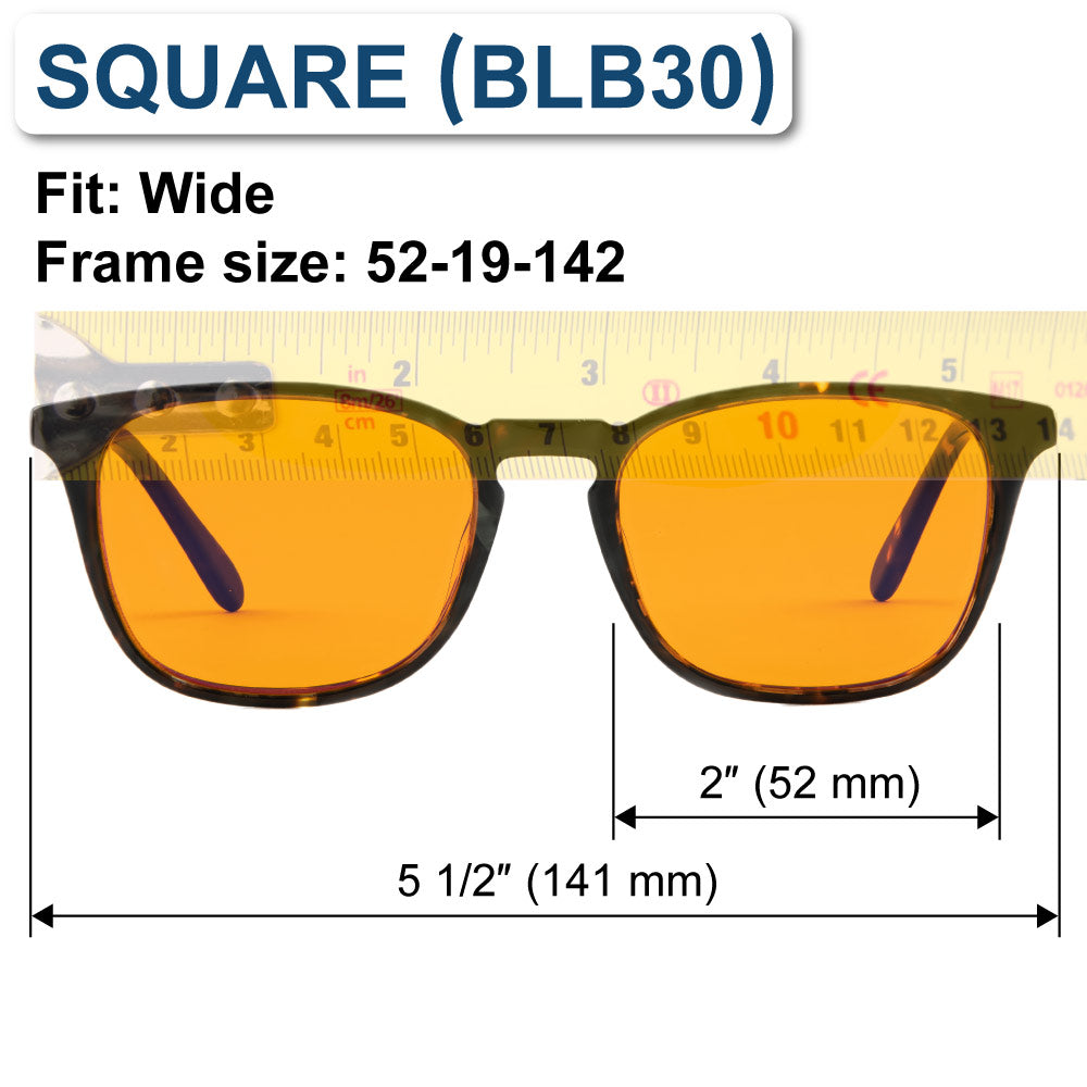 Square sleep glasses orange lenses blue light blocking blockers glasses