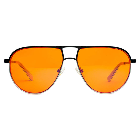 all stainless steel aviator orange blue light blocking glasses sleep