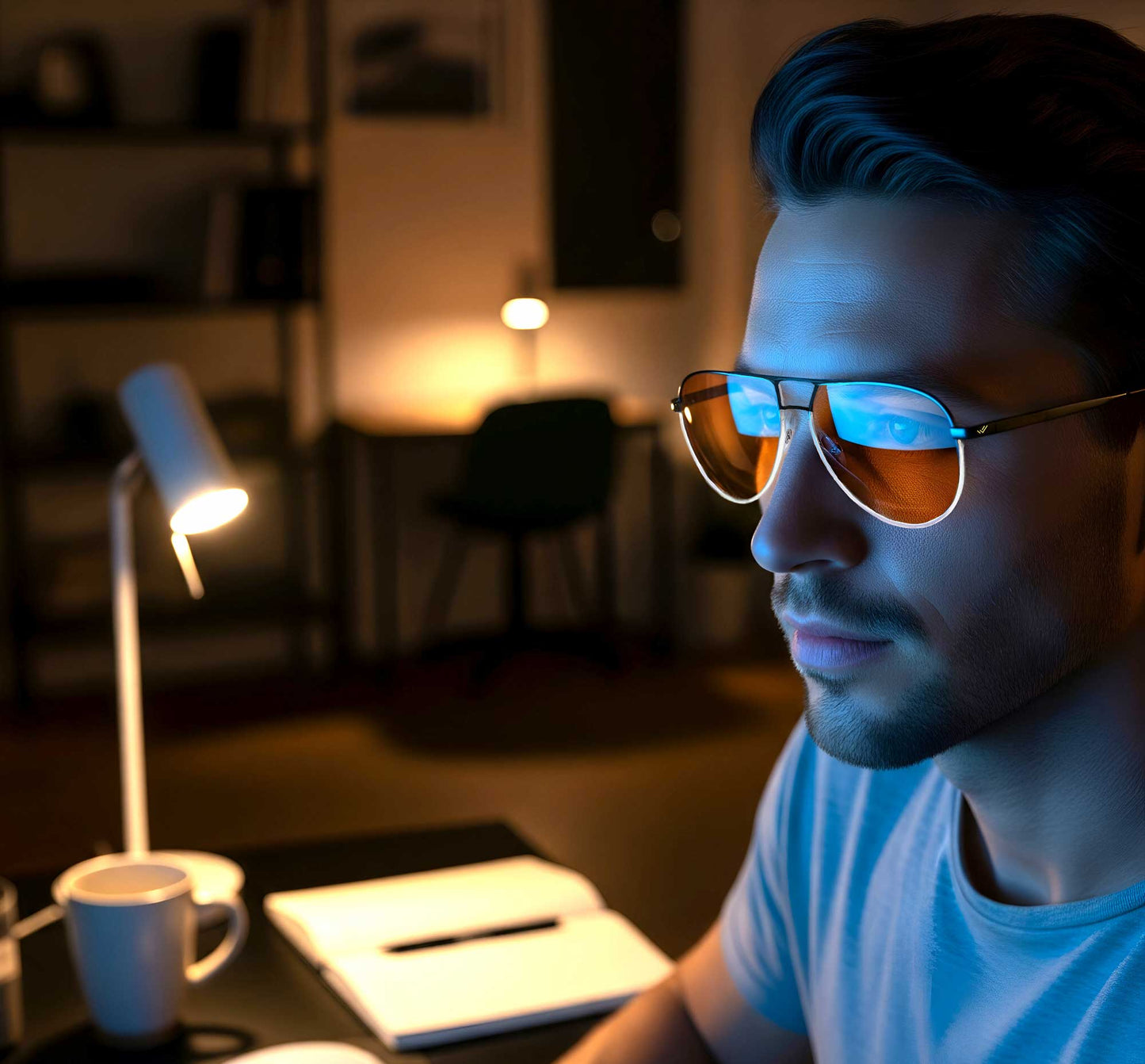 aviator orange blue light glasses