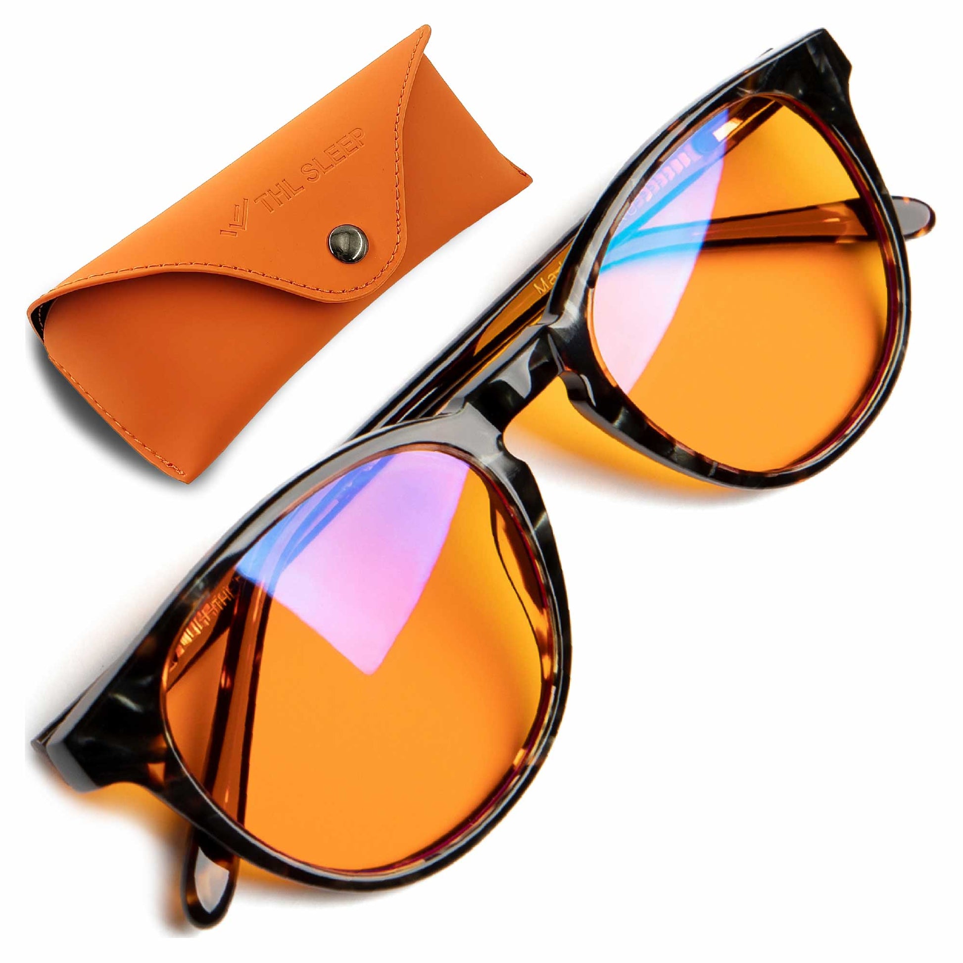 orange migraine glasses