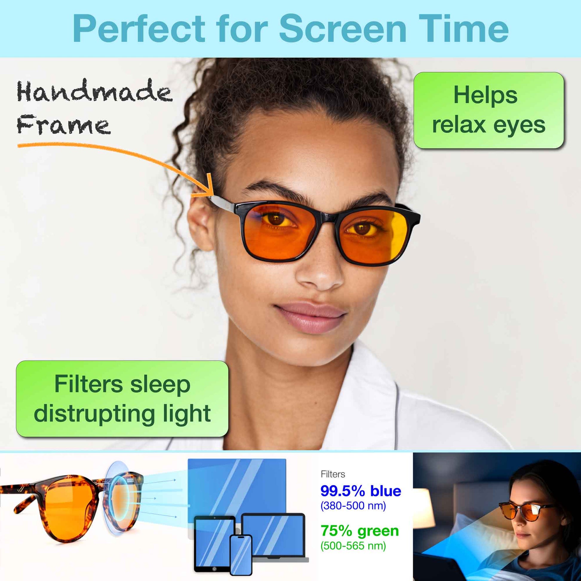 orange blue light blocking glasses