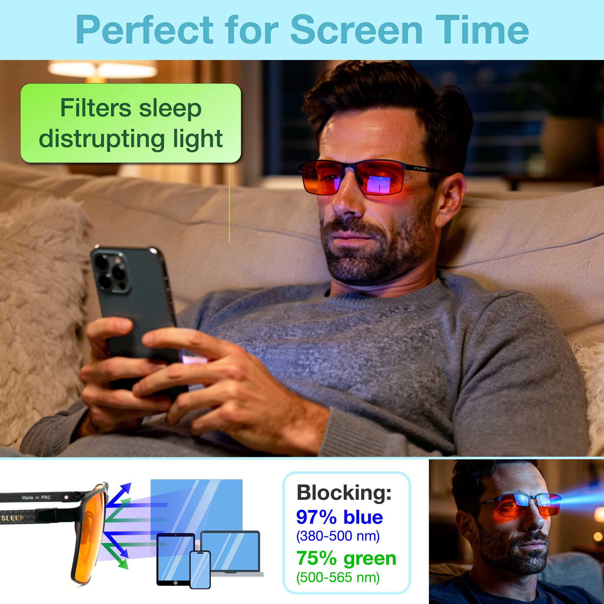 EliteX Hyper - Orange Blue Light Blocking Glasses | THL SLEEP
