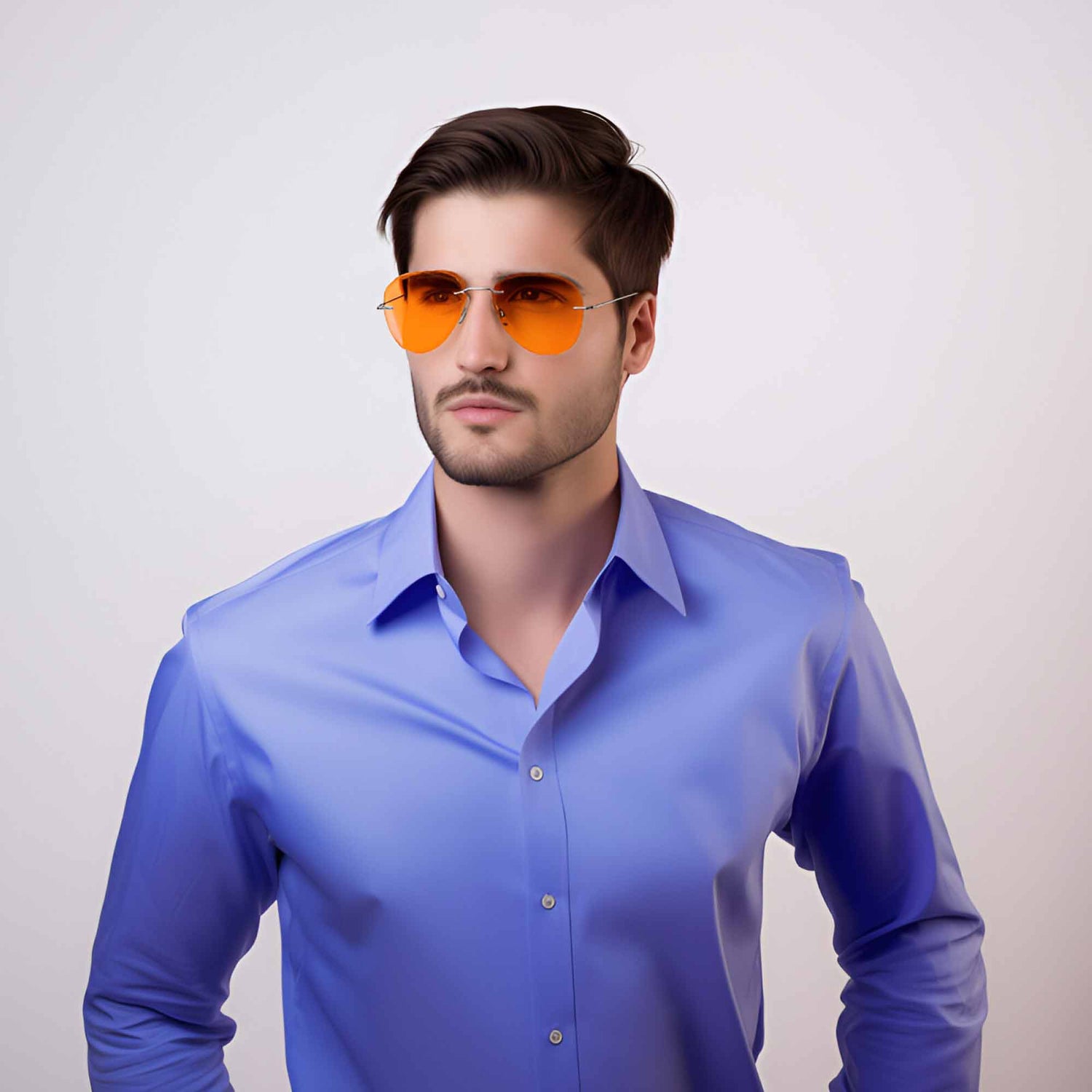 rimless blue blocker glasses sleep